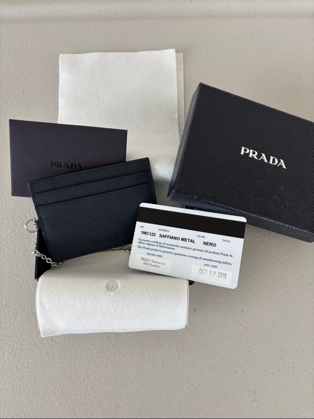 Prada Card Holder with Chain
